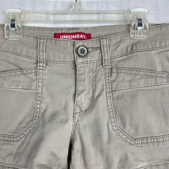 Vintage Union Bay Shorts Juniors Y2K Low Rise Micro Mini Khaki Grunge Granola - Picture 2 of 7